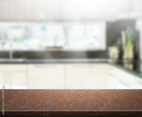 Table Top And Blur Interior Background