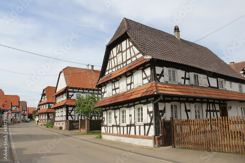 Architecture alsacienne, village de Hunspach France Alsace 