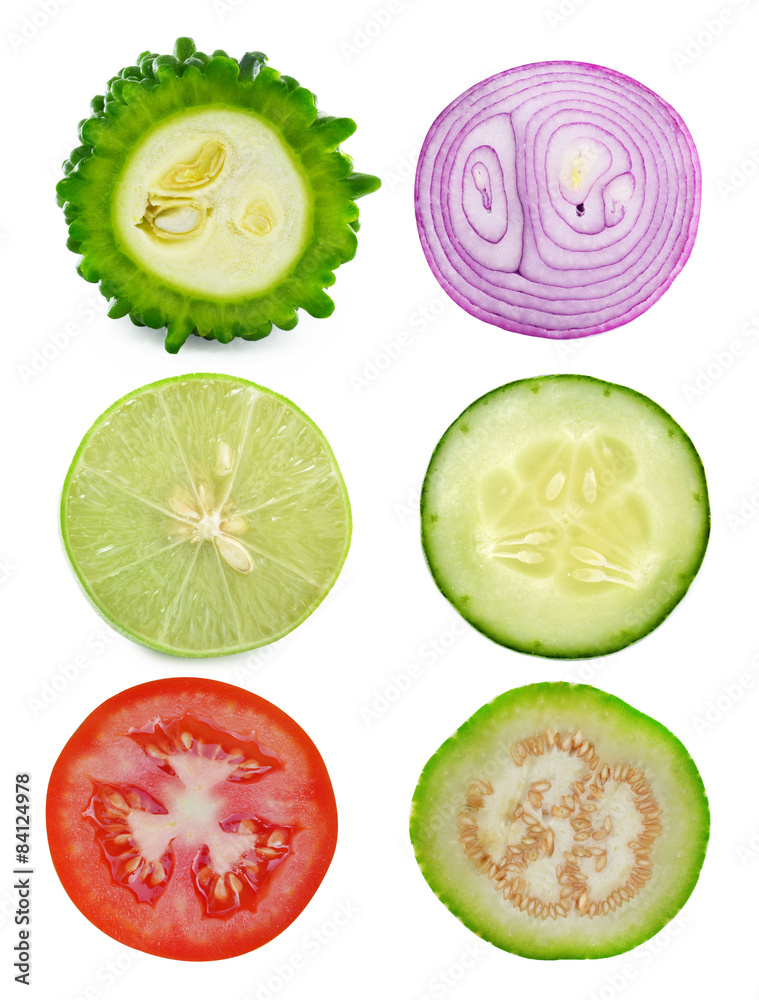 slice of vegetable isolated on white