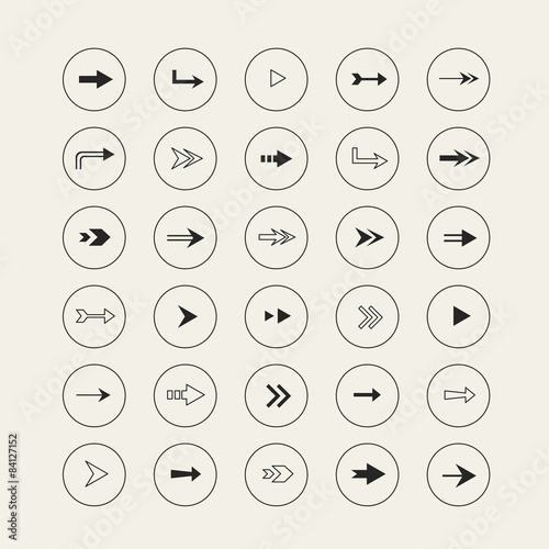 elegant arrow icons design set