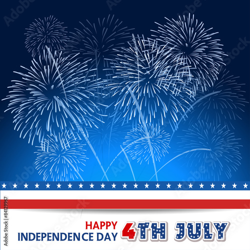 Fourth of July with firework Background