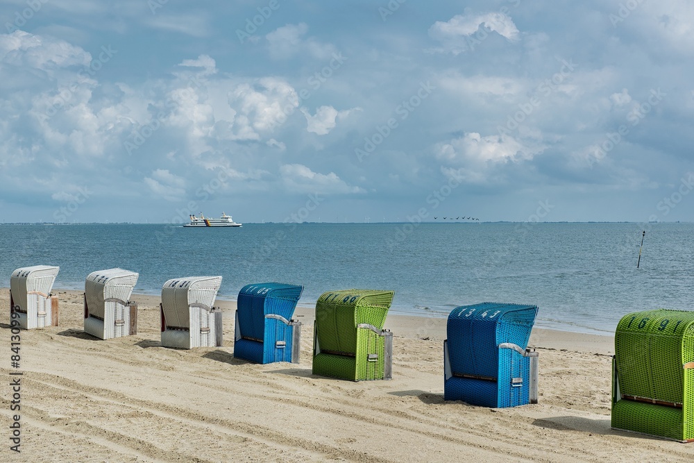 Strandkörbe an der Nordsee