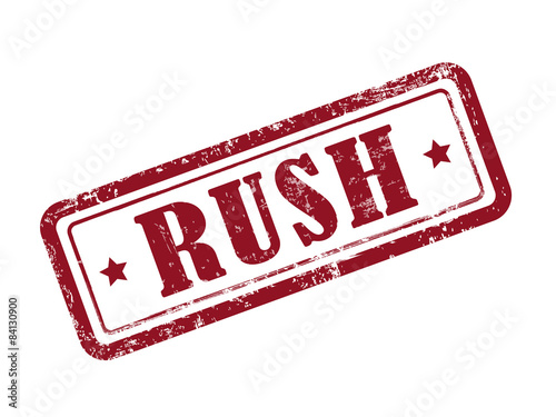 stamp rush in red text on white