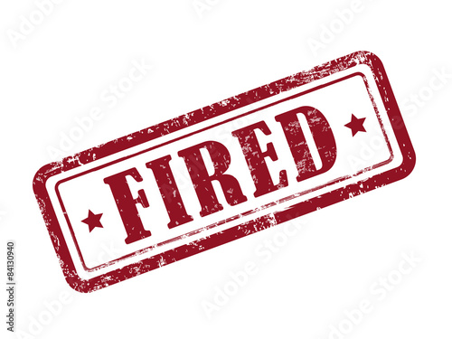 stamp fired in red text on white