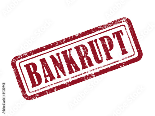 stamp bankrupt in red text on white