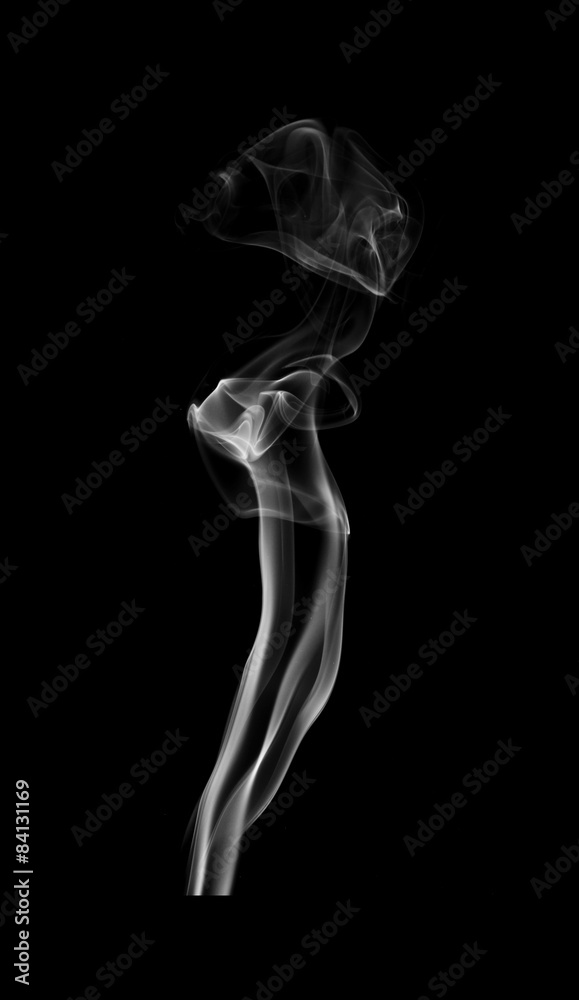 Smoke color black and white isolated background.