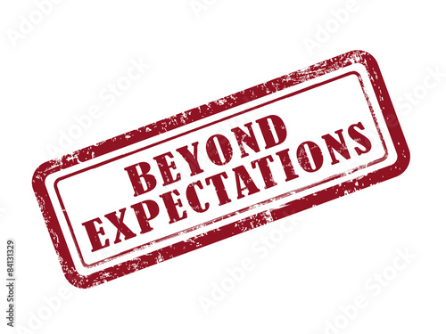 stamp beyond expectations in red