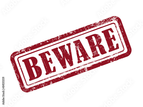 stamp beware in red