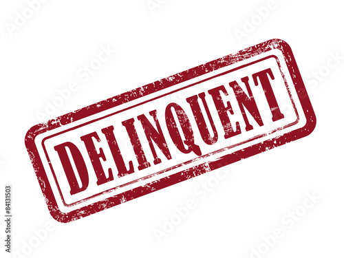 stamp delinquent in red