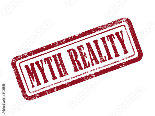 stamp myth reality in red