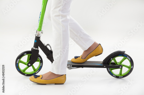 Woman's Legs On Push- Cycle photo