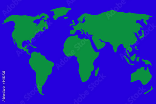 Simplified world map vector illustration.