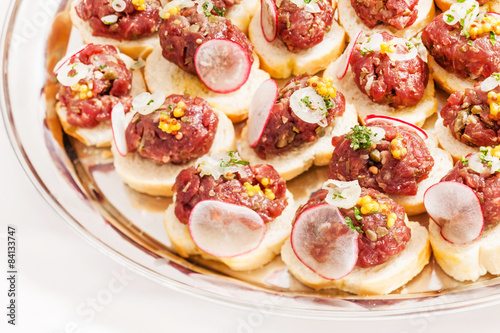 canape with meat