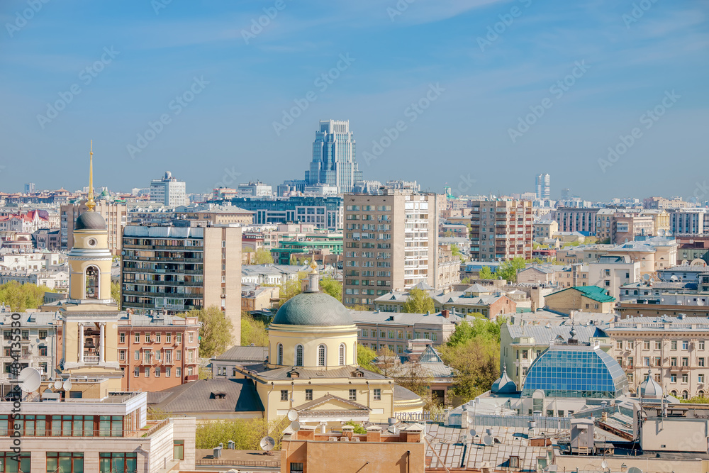 View Presnensky district and the Church of the Ascension. Moscow