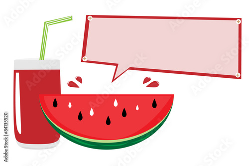 Watermelon fruit vector with text box