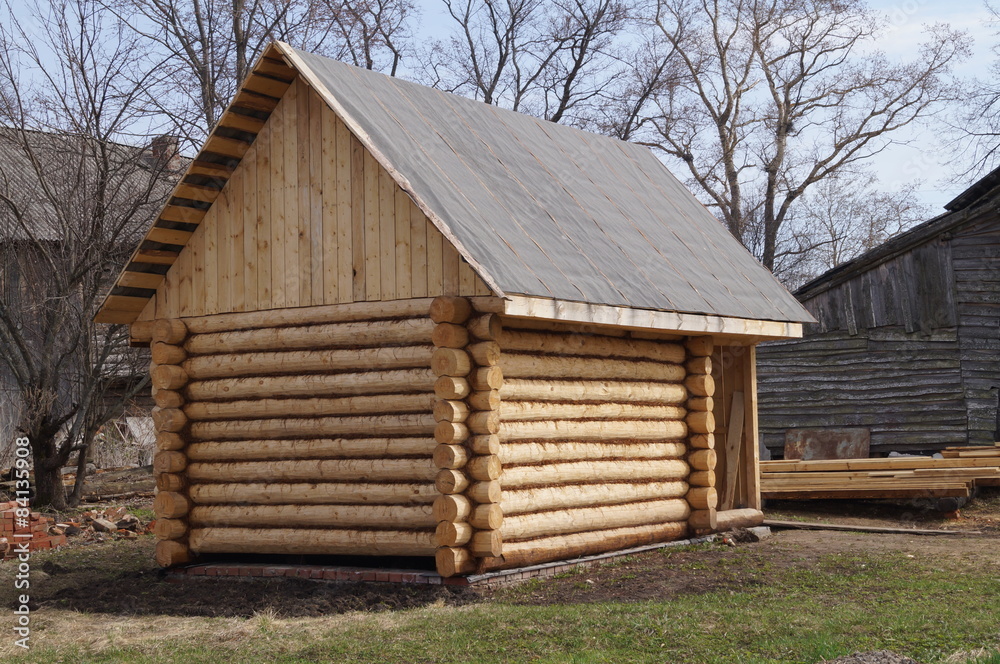 The wooden house from an integral log The wooden house from an integral log