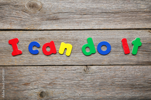 Wallpaper Mural I can do it word made of colorful magnets Torontodigital.ca