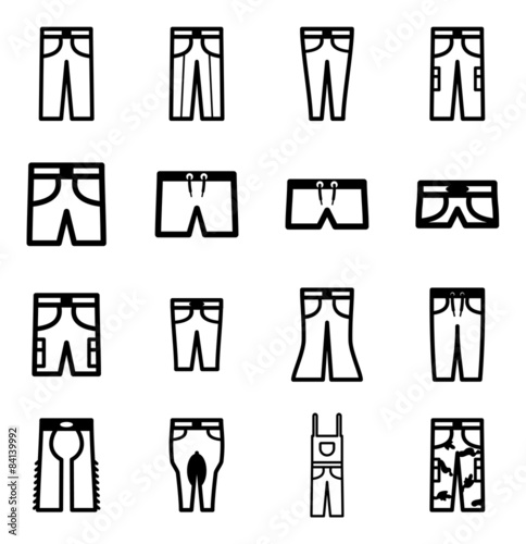Pants Icons Flat Design
