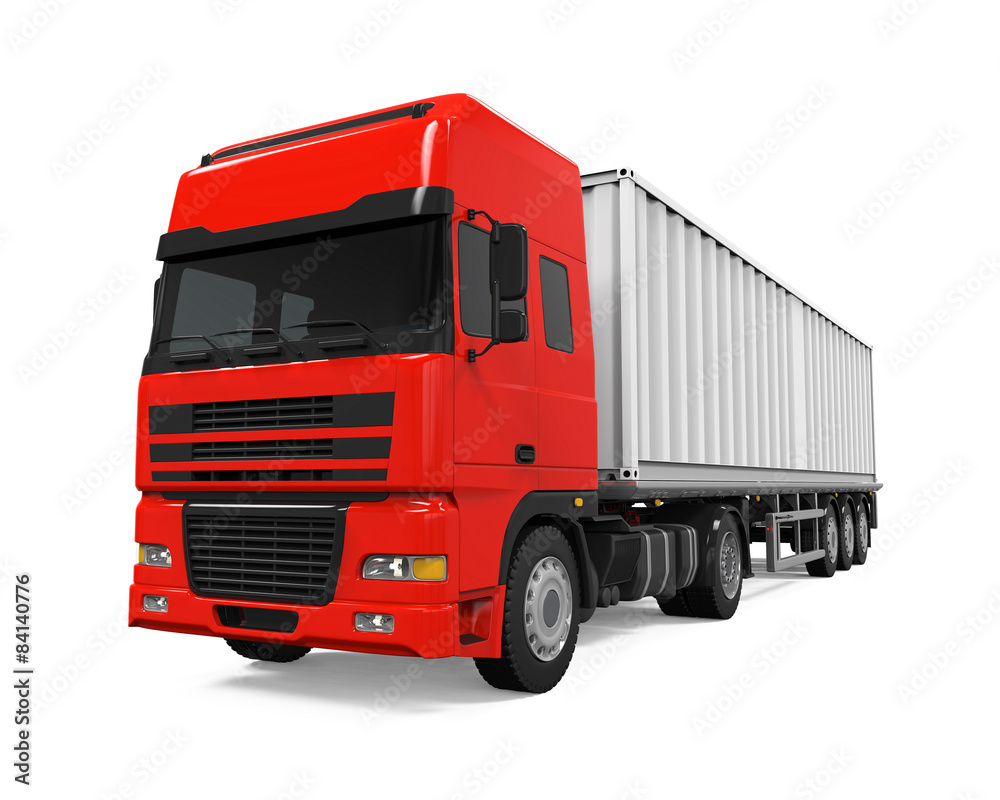 Red Cargo Delivery Truck Red Cargo Delivery Truck