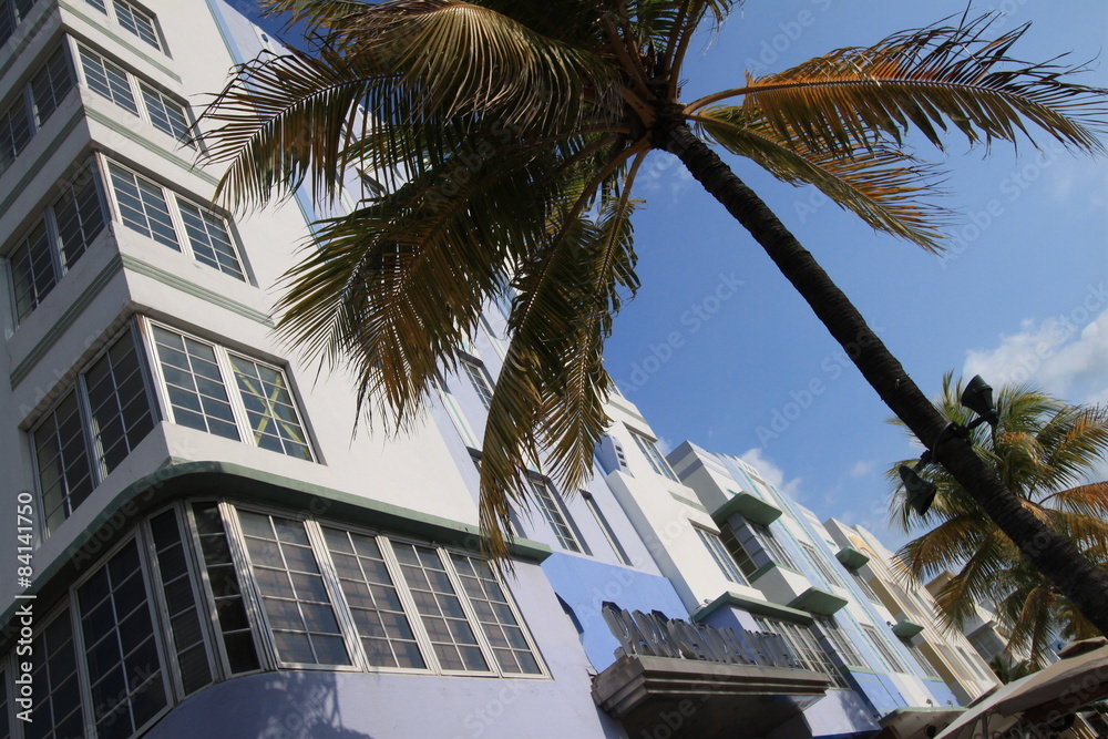Fototapeta premium Partie am berühmten Ocean Drive in Miami Beach