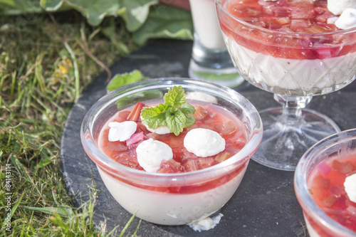 Rhubarb pannacotta