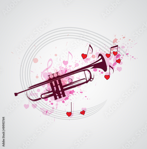 Music background with trumpet