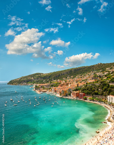 Mediterranean sea bay. Villefranche, french riviera, France