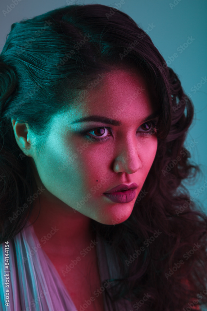studio beauty portrait of asian woman with perfect hairstyle and studio beauty portrait of asian woman with perfect hairstyle and