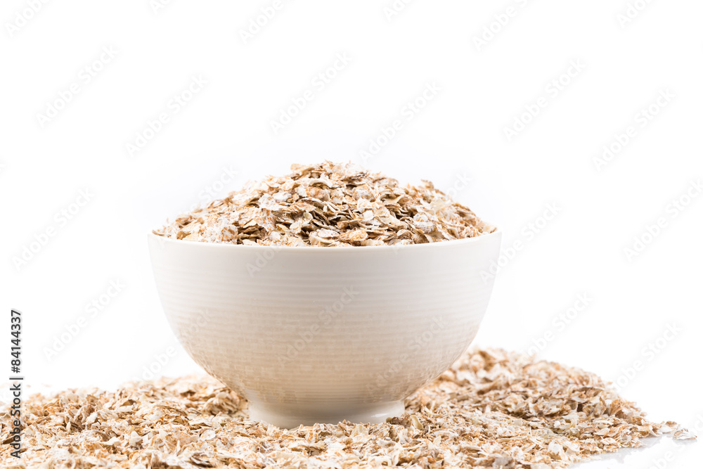 Oat flakes for Breakfast isolated on white background Oat flakes for Breakfast isolated on white background