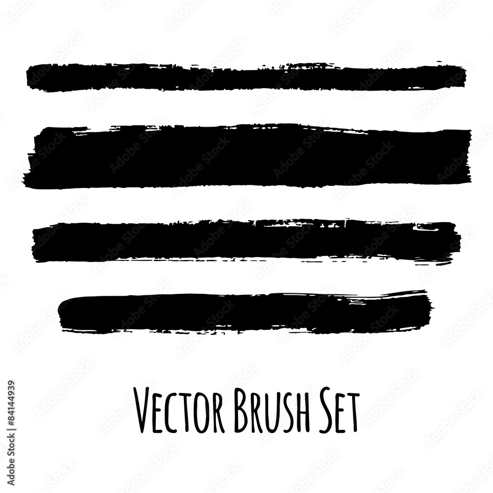 Set of four vector grunge brushes