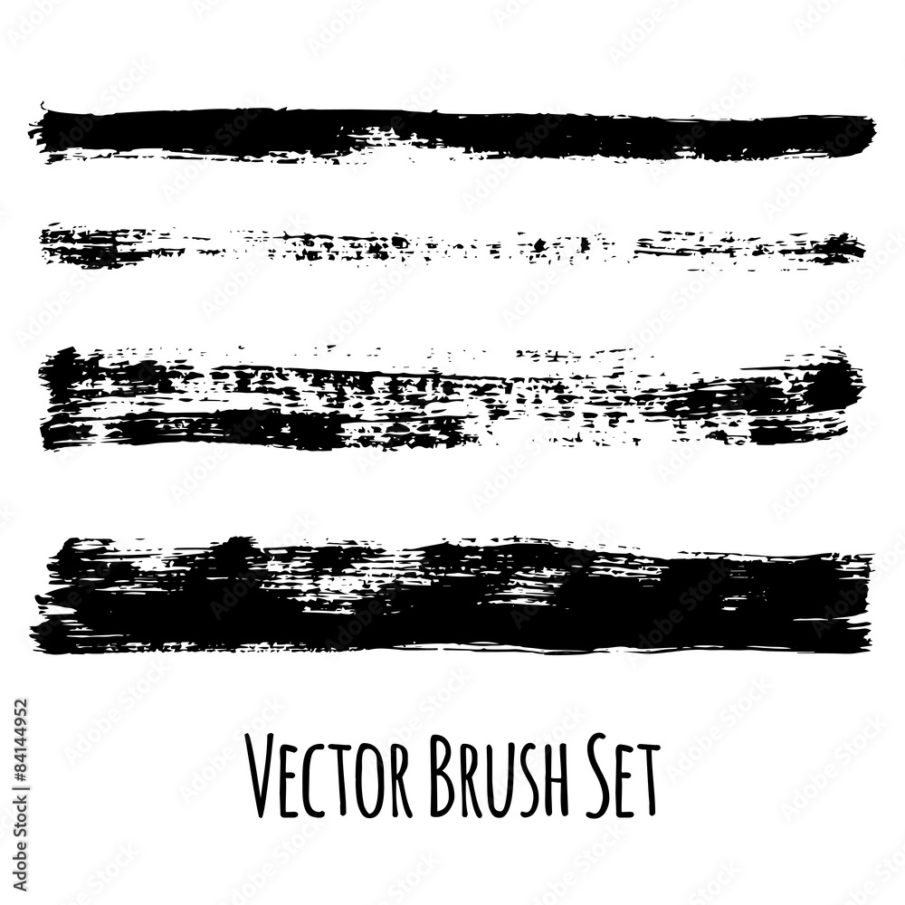 Set of four vector grunge brushes Set of four vector grunge brushes