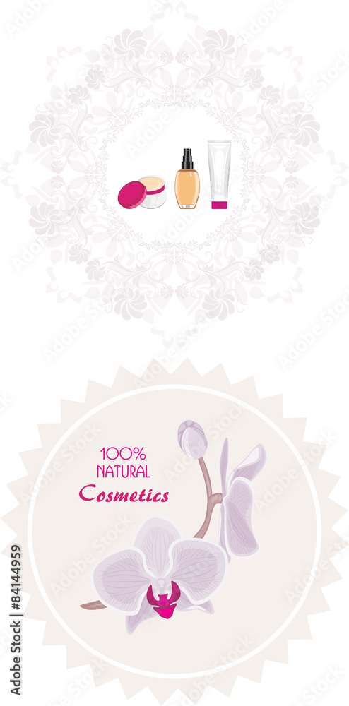 Natural cosmetics products. Labels