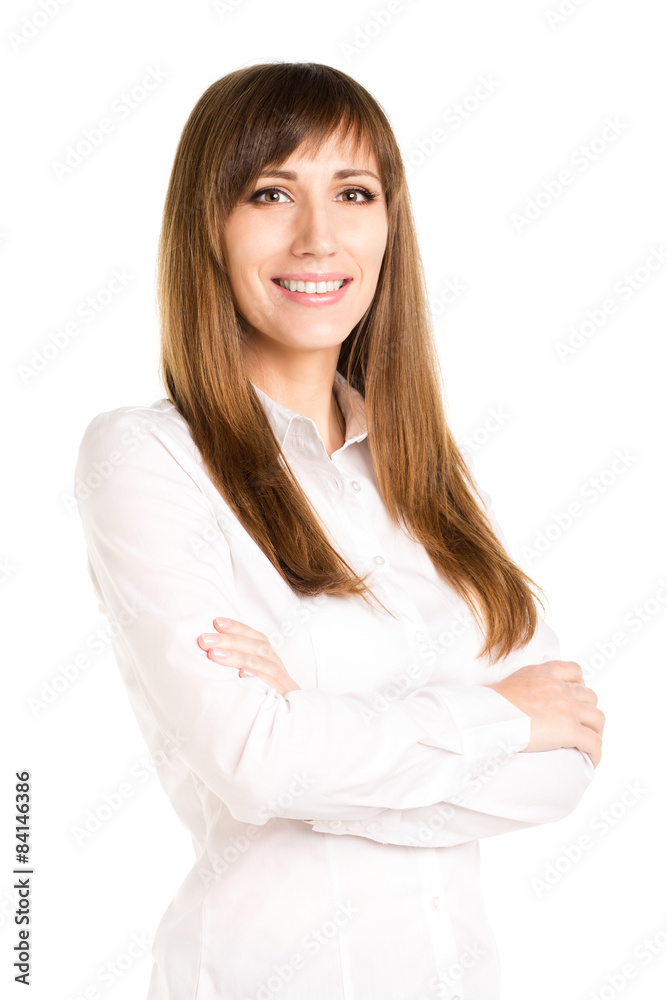 Young smiling business woman with crossed arms Young smiling business woman with crossed arms