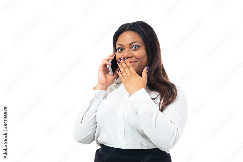 Arican businesswoman talking on the phone Arican businesswoman talking on the phone