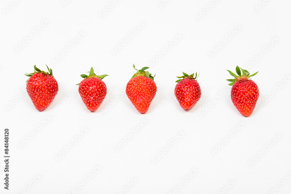 Erdbeeren in einer Reihe Erdbeeren in einer Reihe