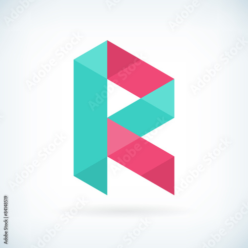 Modern letter R icon flat design element template