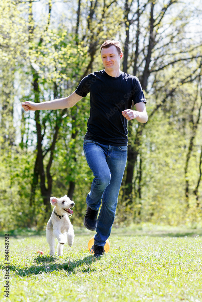 man running with your dog
