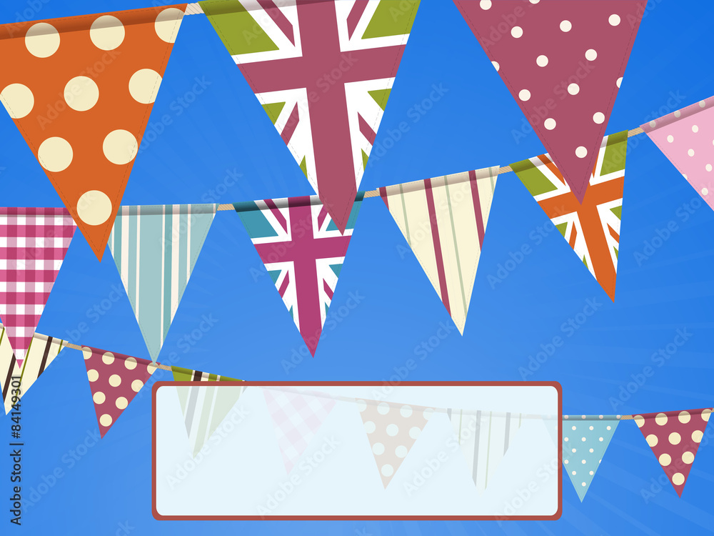 Obraz premium bunting on blue sky and message