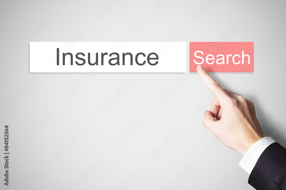 finger pushing red web search button insurance finger pushing red web search button insurance