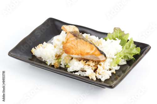 Grilled Salmon Teriyaki with rice