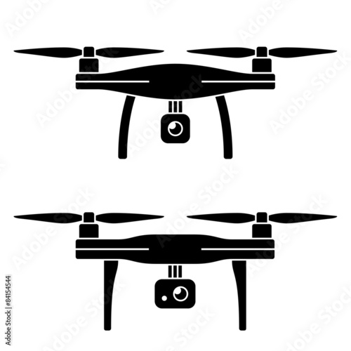 vector rc drone quadcopter with camera black symbol