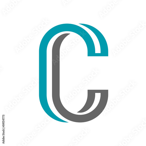 vector twisted letter C icon