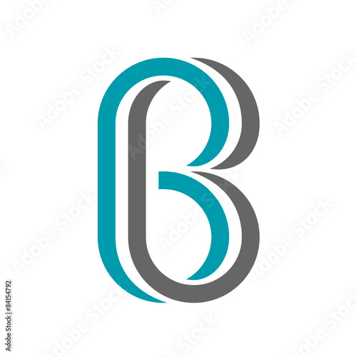 vector twisted letter B icon