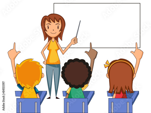 Students raising hands