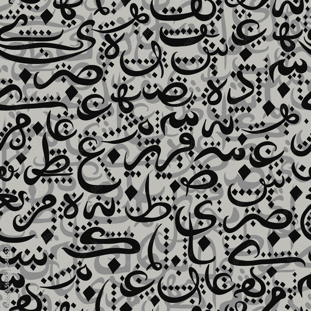 black and white seamless pattern ornament Arabic calligraphy black and white seamless pattern ornament Arabic calligraphy