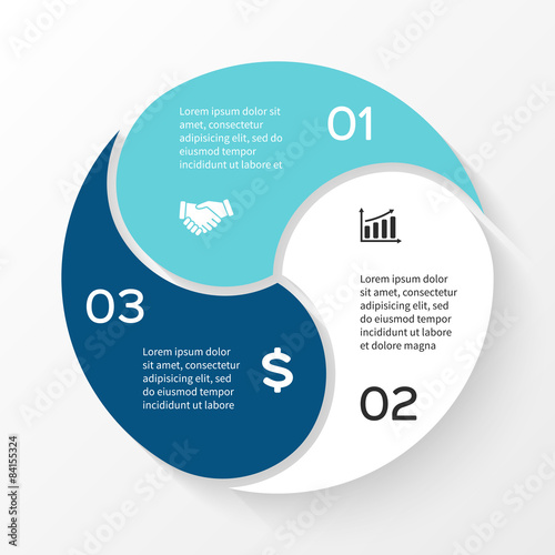 Vector circle infographic. Template for cycle diagram, graph