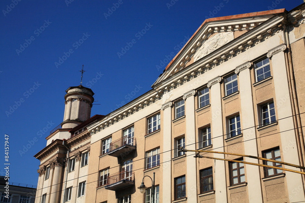 Building on the city center of Vilnius