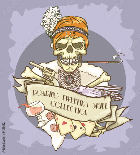 Roaring Twenties Skull label
