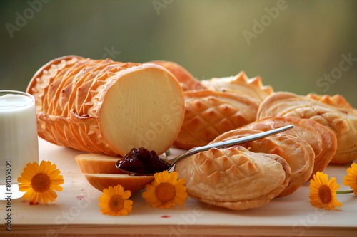 Obraz na płótnie Traditional highland polish cheese w salonie