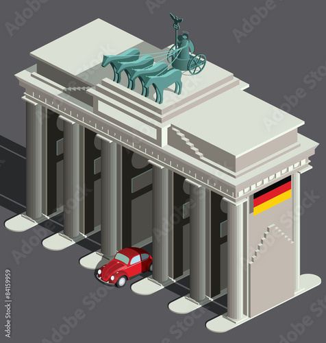 Brandenburg Gate and German car